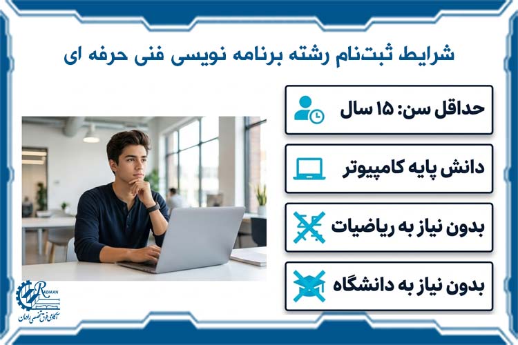 شرایط ثبتنام رشته برنامه نویسی فنی حرفه ای